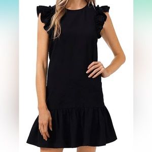 CeCe Flutter Sleeve Ruffled Dress